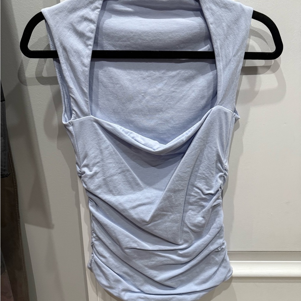 Elegant Women's Sleeveless Bodysuit - Light Blue